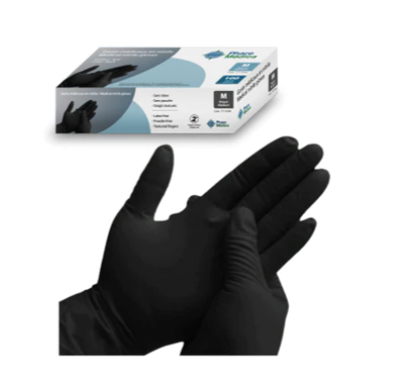 Phare Medica Nitrile Gloves Black 100/Box